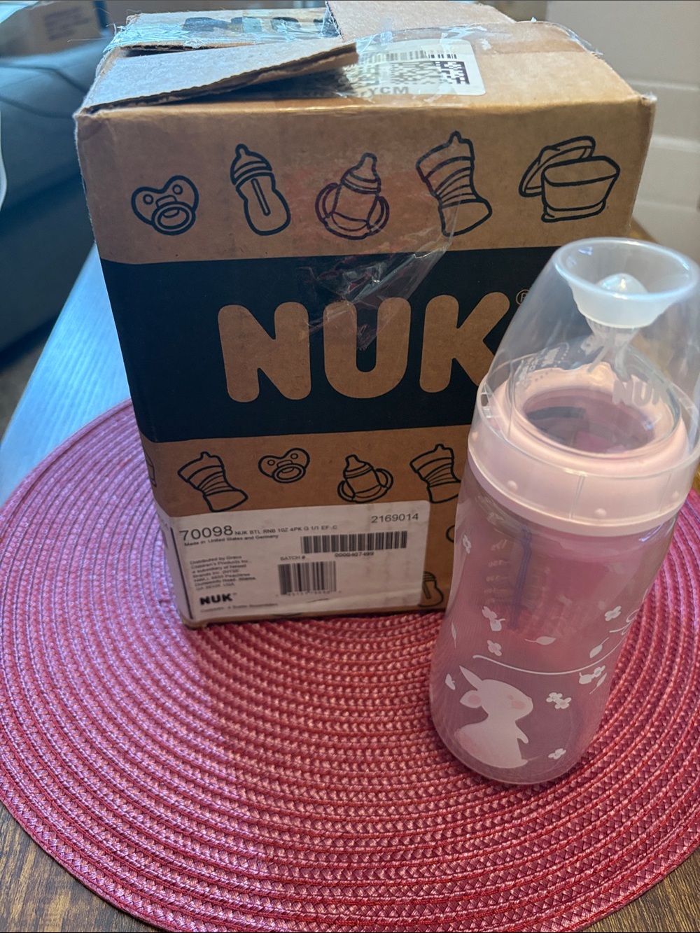 NUK Smooth Flow Anti Colic 4 pack Baby Bottles with Pink Bunny Design  NWT